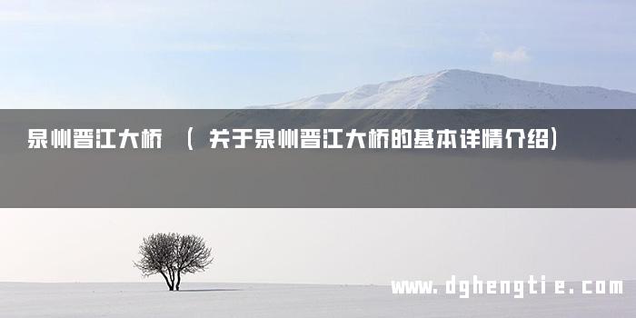 泉州晋江大桥 (关于泉州晋江大桥的基本详情介绍)